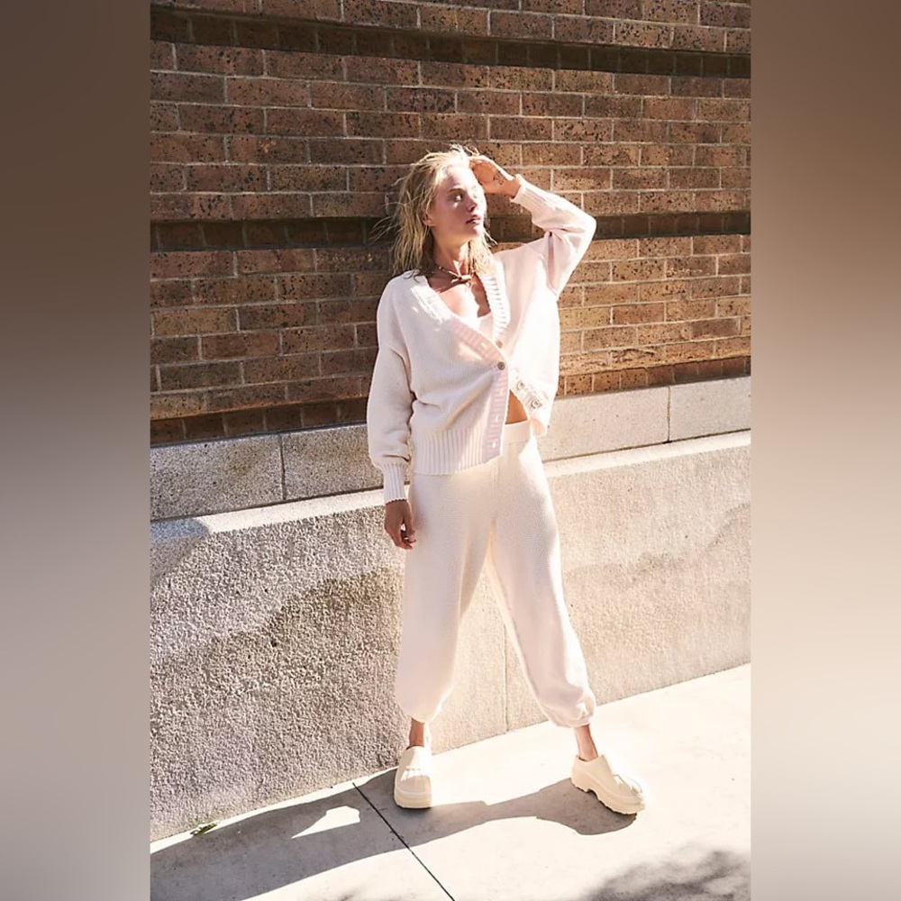 FREE PEOPLE Hailee Cardi  Set - Powder Sand 🎉 NWOT - Picture 4 of 15